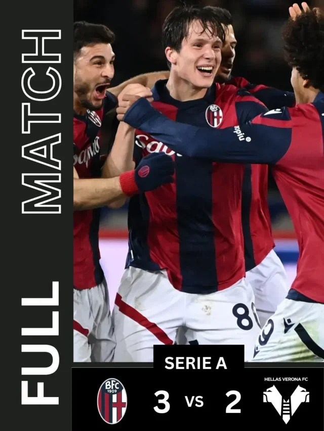 Bologna defeated Verona 2-0, extending their winning streak to 5 games and climbing to 4th in Serie A.